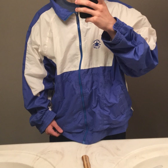 Converse Jackets Coats Old School Blue White Allstar Jacket